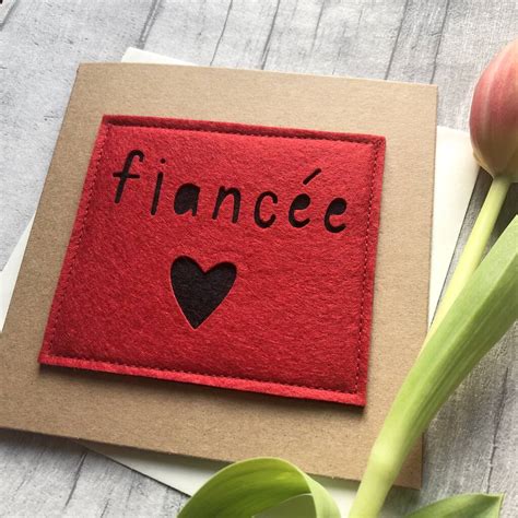 Fiancé Fiancée Felt Anniversarybirthday Card By Alphabet Bespoke