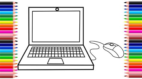 Coloring Laptop How To Draw Laptop Drawing Laptop Coloring Page