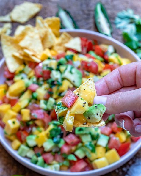 I actually made this salsa with a friend last week in denver, and then recreated it when i arrived home. Mango And Avocado Salsa Recipe (Paleo & Whole30 ...