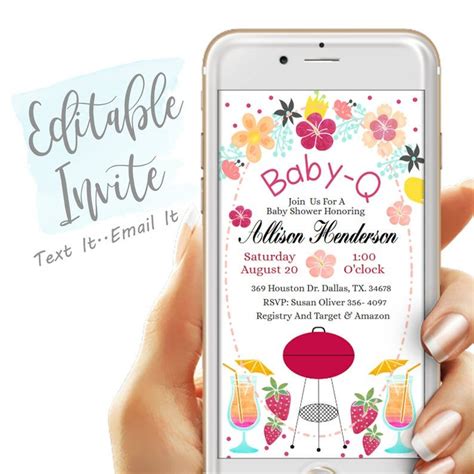 Check out these adorable baby shower invites for ideas on baby shower invitation wording, as well as design ideas for boys baby shower invitation wording and design ideas for an unforgettable event. Summer Baby Q Baby Shower Electronic Invite Baby Shower ...