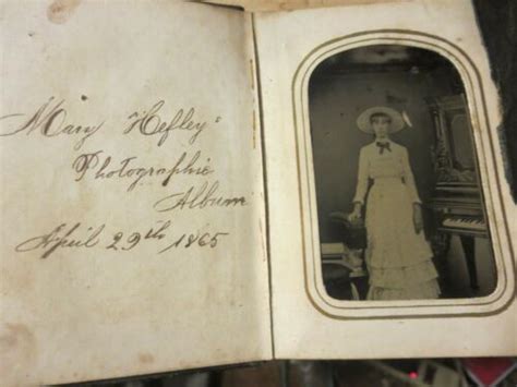 antique 1865 civil war era tin type photo album 20 photographs mary hefley antique price