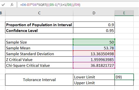 How To Calculate A Tolerance Interval In Excel Sheetaki