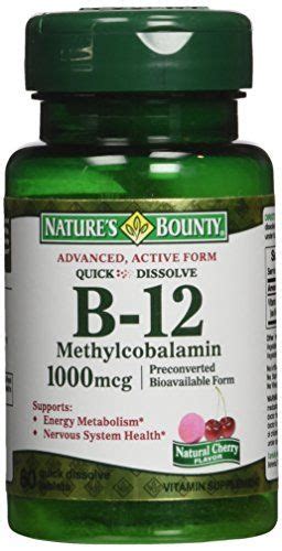 Natures Bounty Methylcobalamin B12 Microlozenge Tablets 1000 Mcg 60