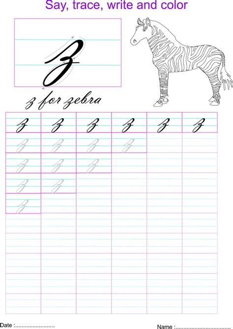 Maybe you would like to learn more about one of these? Cursive small letter 'z' worksheet