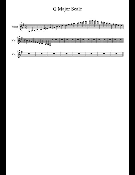 G Major Three Octave Scale Sheet Music For Violin Download Free In Pdf