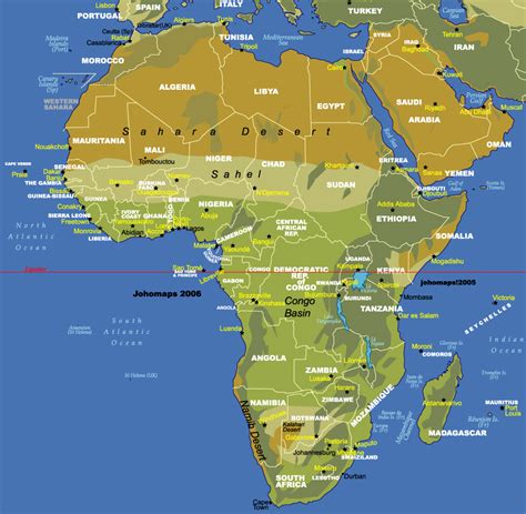 Physical Map Of Africa