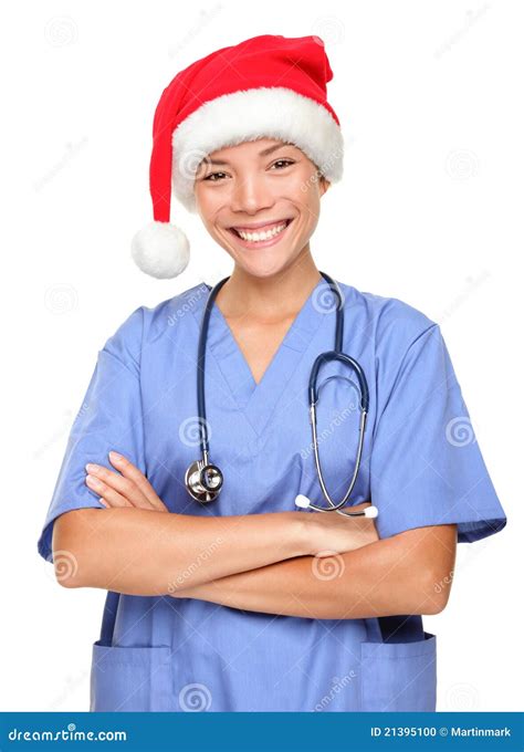 Happy Holidays Christmas Nurse Stock Photo Image Of Personnel Care