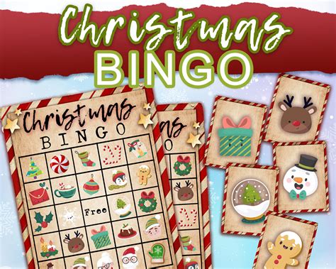 Christmas Bingo 30 Printable Bingo Cards And Etsy