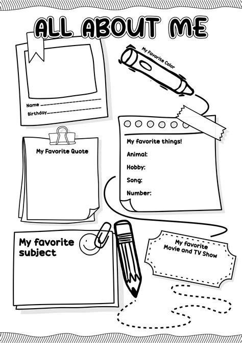 Get To Know Me Worksheets