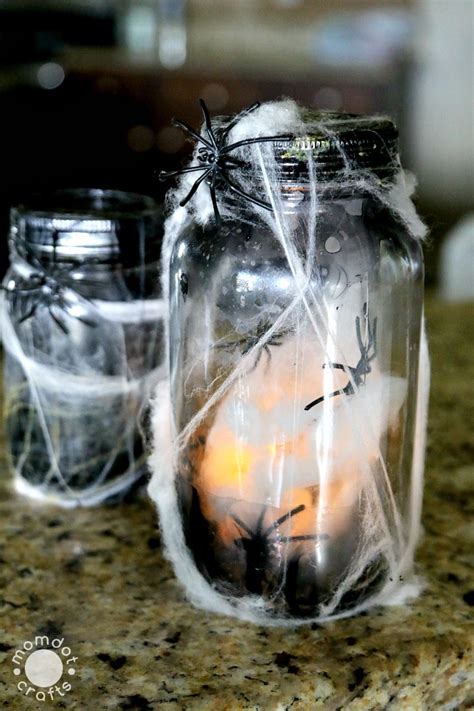 Diy Halloween Spider In A Jar Spooky And Fun Mason Jar Light Momdot