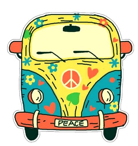 Hippie Peace Van Decorative Car Truck Decal Window Sticker Vinyl Die