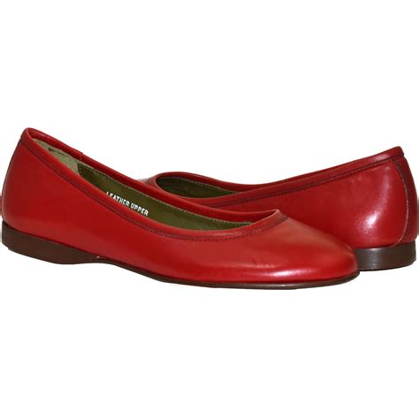 Clara Dip Dyed Red Nappa Leather Ballerina Flat Red Shoes Flats Red