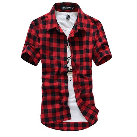 These casual button up shirts show your rugged and confident sides, exactly what you need this season. Red And Black Plaid Shirt Men Shirts 2018 New Summer ...