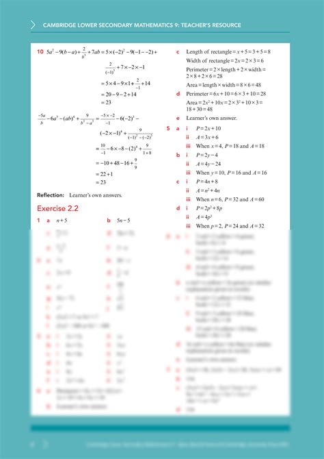 SOLUTION Cambridge Lower Secondary Maths 9 Learner Book Answers