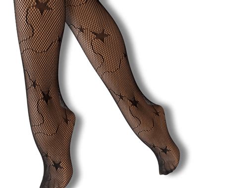 Fishnet Fashion Tights With A Flowers Chusette