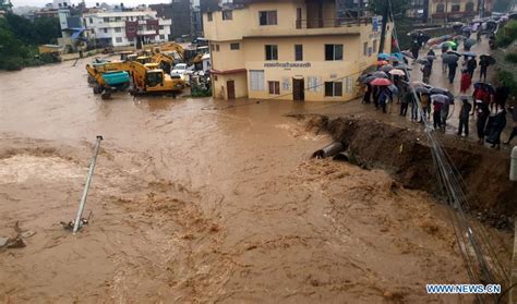 Many Areas Inundated By Flood In Kathmandu Nepal Xinhua English News Cn