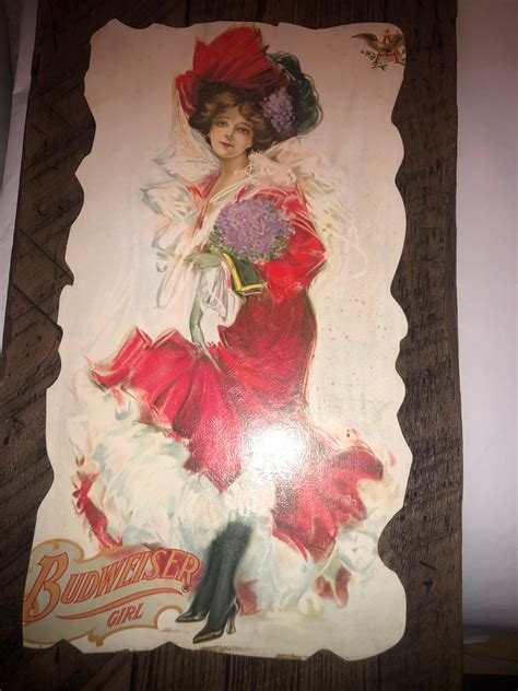 1980s Budweiser Girl Promotional Poster Antique Art Etsy