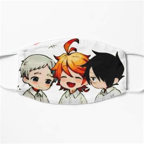 The Promised Neverland Face Masks Ray Emma And Norman Flat Mask
