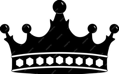 Premium Vector King Crown Black Design Logo Handmade Silhouette Model