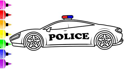 Free printable police car coloring pages. How to Draw a Police Supercar for Kids - Police Car ...