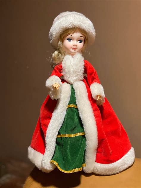 Musical Christmas Doll Vintage Brinns Collectible Christmas Figurine