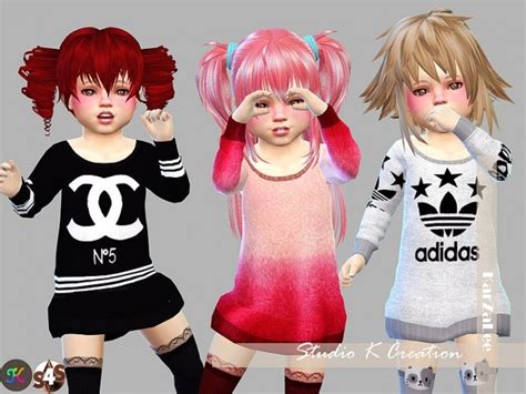 Giruto12 Long Sweater Toddler Version At Studio K Creation Sims 4 Updates