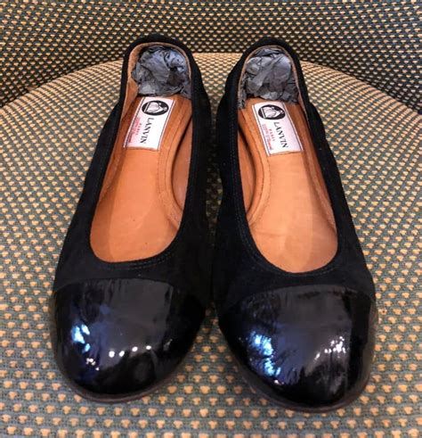 Lanvin Classic Black Patent Leather Ballet Flat Chelsea Vintage Couture