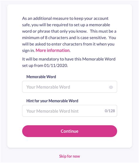 Memorable Word Patient Access Support Portal