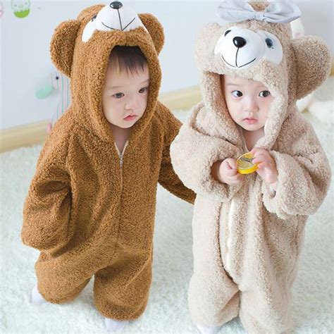 Brown And Khaki Bear Baby Boys And Girls Animal Onesies Cute Costume High