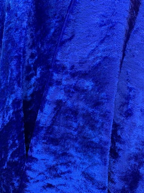 Royal Blue Crushed Polyester Stretch Velvet Fabric 60 In Etsy