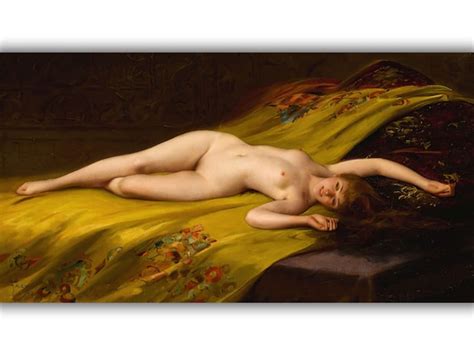 Reclining Female Nude Famous Painting Canvas Print By Luis Etsy