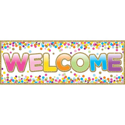 Magnetic Welcome Banners 6 X 17 Confetti Ash11311 Ashley