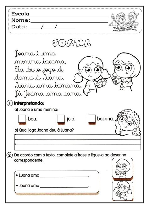 Alfabetizar Com Amor Joana Pequeno Texto Em Letra Cursiva 1º Ano