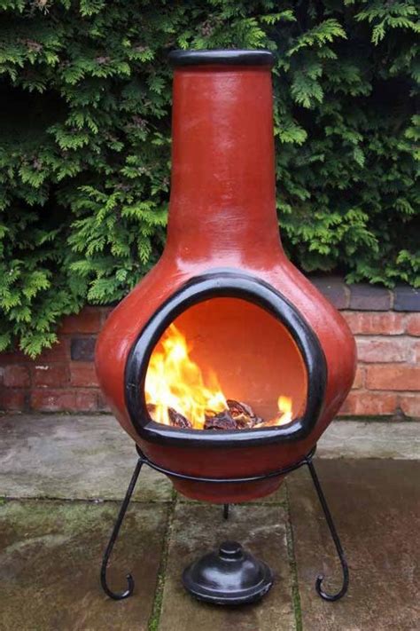 Genuine Mexican Red Clay Chimenea Fire Pit Backyard Outdoor Fire Pit