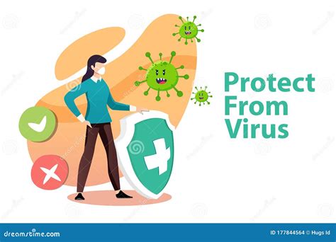 Vector Illustration Protect From Virus Protect From Covid 19