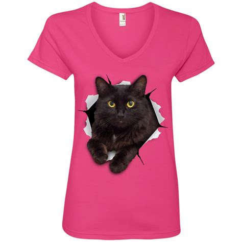 Black Cat Ladies V Neck T Shirt Winston And Bear