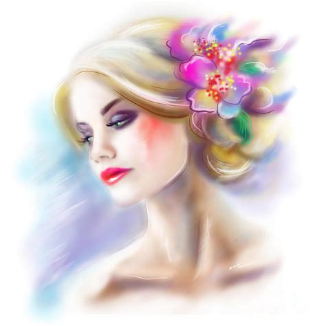 Beautiful Woman Portrait Fashion Illustration Digital Art By Alena Lazareva