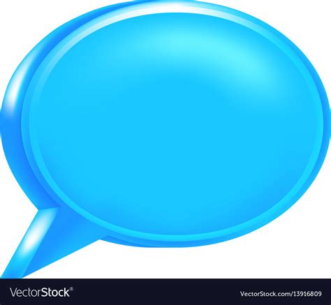 Blue Blank Speech Bubble Icon Royalty Free Vector Image