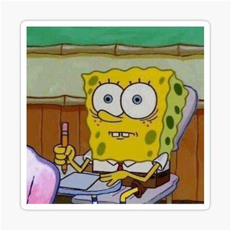 Spongebob Squarepants Blank Out Exam Shook Meme Sticker By Qtroise