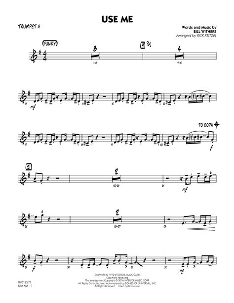 Use Me Trumpet 4 Sheet Music Rick Stitzel Jazz Ensemble