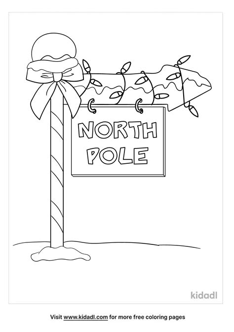 Christmas Snow Globe With North Pole Sign Coloring Pa