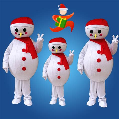 High Quality New Christmas Snowman Mascot Costume Lovely Walking