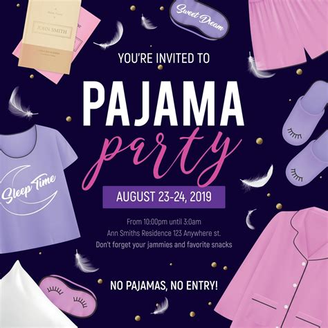 Pajama Party Poster Vector Illustration 2940361 Vector Art At Vecteezy