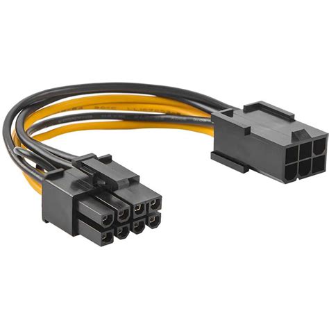 6 Pin Male To 8 Pin Male Pcie Express Power Adapter Cable For Graphics