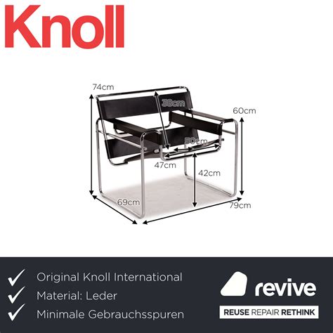 Knoll International Wassily Chair Leather Armchair Black Chair Marcel