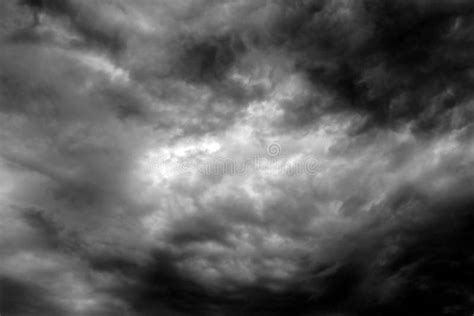 Stormy Sky With Dark Fluffy Clouds Background Rainy Season Concept