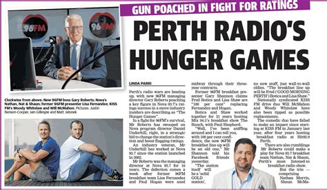 The popular millsy and baz helped drive audiences in key timeslots throughout the day, after the talkback station reached a cumulative audience of 200,000 for the first time in a long time last survey. Perth's Radio Hunger Games