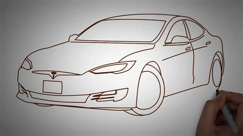 How To Draw A Tesla S Tutorial Video Youtube