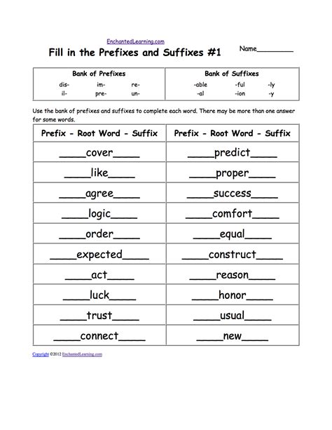 Biology Prefixes And Suffixes Worksheet Answers