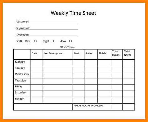 14 Excel Work Timesheet Template Doctemplates